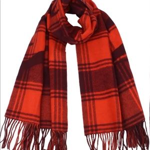 AllSaints logo plaid wool scarf, nwt